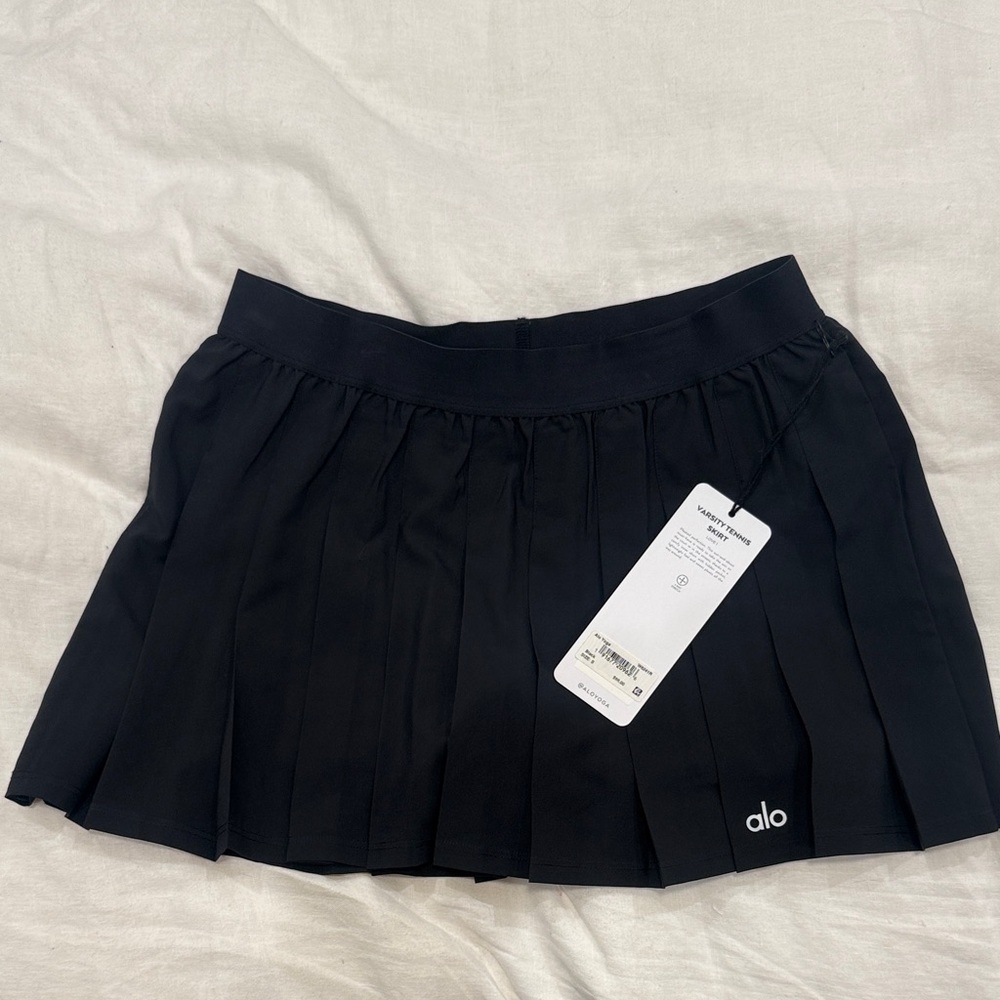 ALO Yoga Black Pleated Mini Skirt